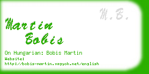 martin bobis business card